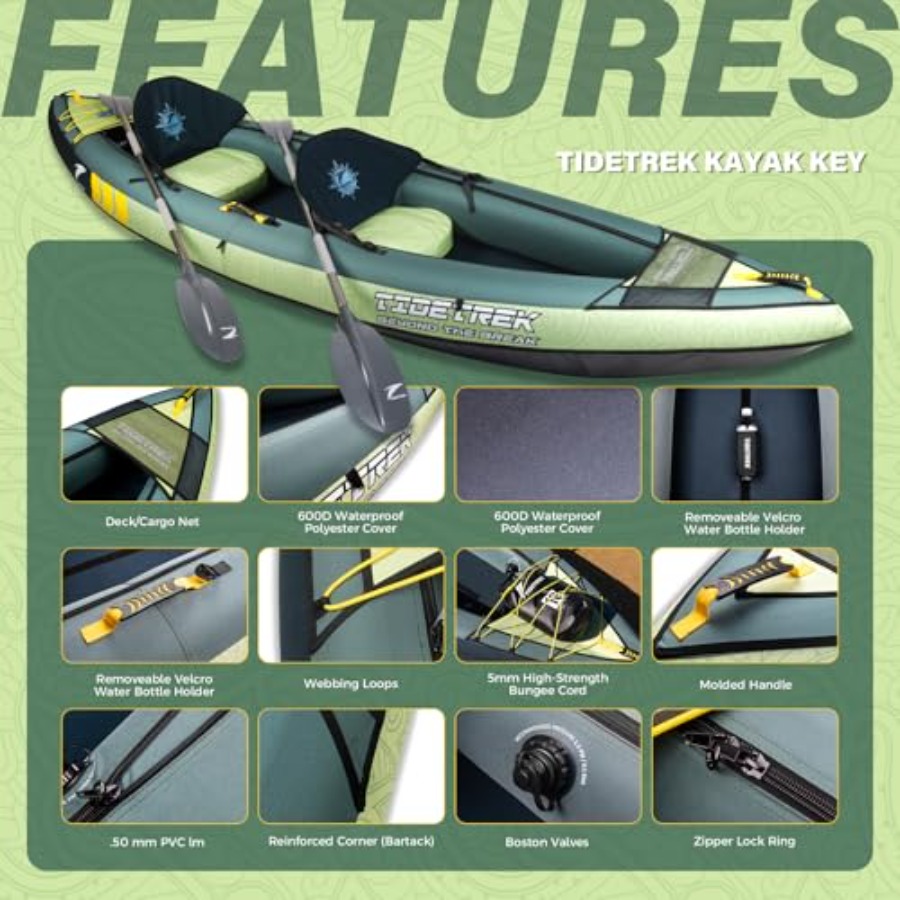 Kayak inflable de turismo para - Fishing Kayak Inflatable reseña y precio