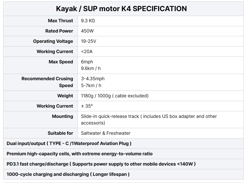 Motor Eléctrico EDGE K4 Smart  - Fishing Kayak Trolling Motor reseña y precio